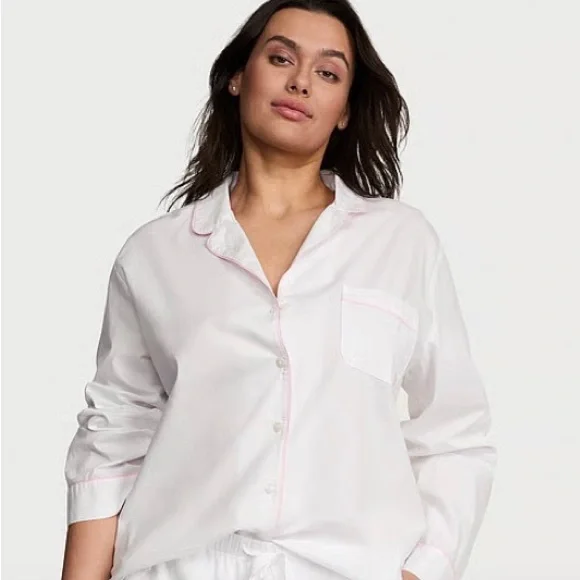 Victoria’s Secret Heritage White Pajama Set, XL, Long, NWT - Picture 2 of 3